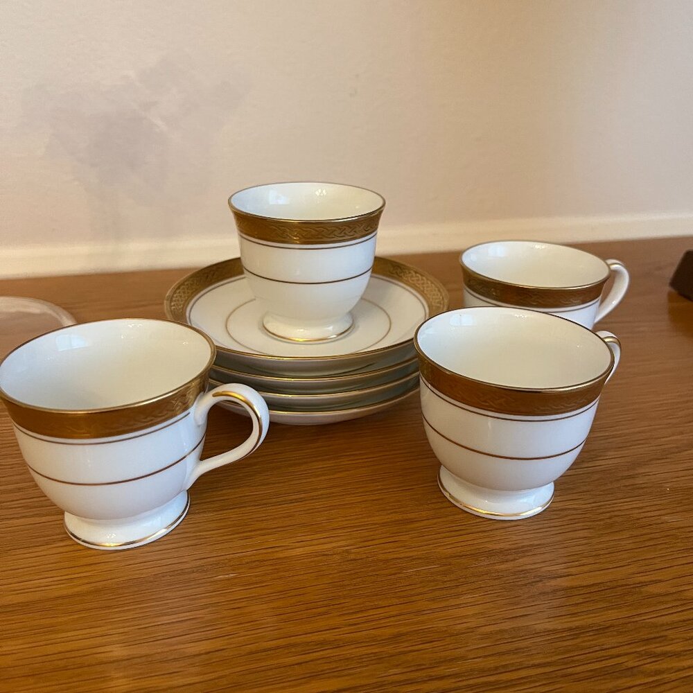 Noritake 1466 MADE IN JAPAN demitasse cup and saucer Set of 4